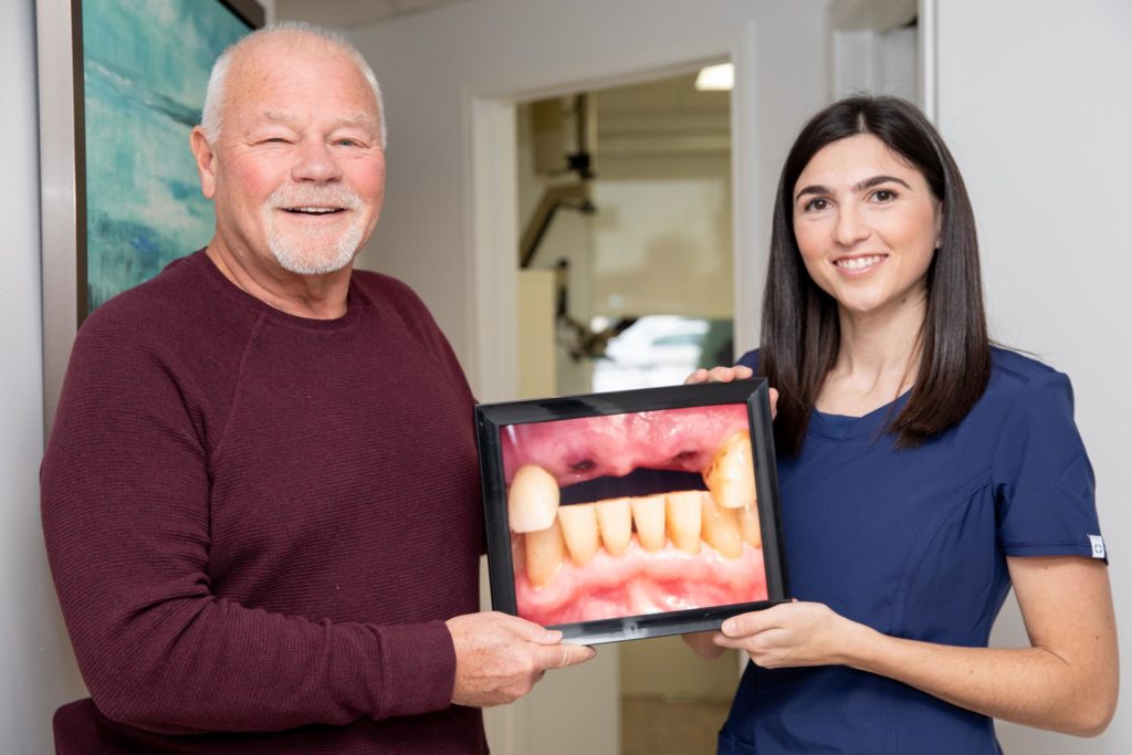 Dr Sheri Margolian and dental implant patient Durham Dental Solutions